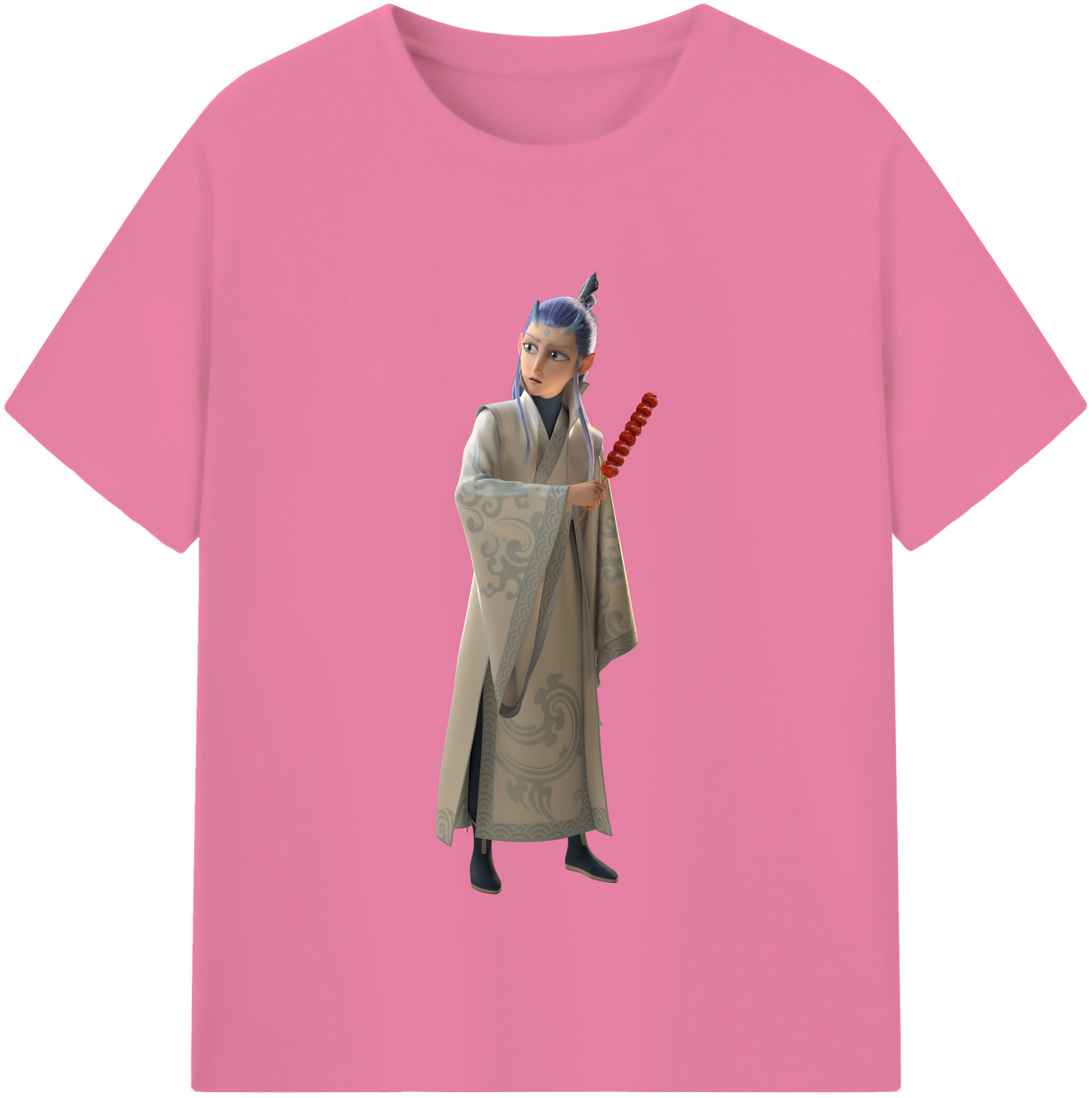 （画像用） Ne Zha 2 ナタ 魔童の大暴れ 綿100％半袖Tシャツ（フロントプリント）